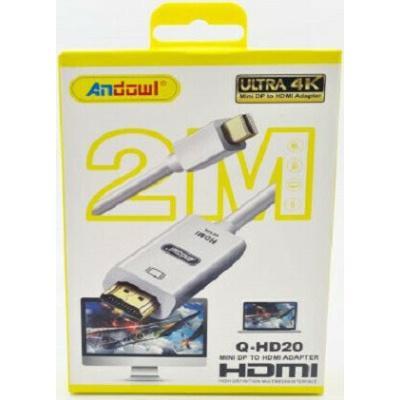 Andowl Cable mini DisplayPort male - HDMI male 2m Λευκό (Q-HD20)