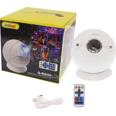 Andowl Q-RG50 Bluetooth Διακοσμητικό Φωτιστικό με Φωτισμό RGB Party Light LED σε Λευκό Χρώμα