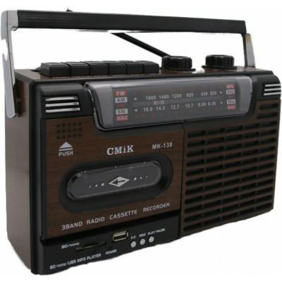 Φορητό Ηχοσύστημα CΜik MK-138 με USB / Κασετόφωνο / Ραδιόφωνο σε Καφέ Χρώμα