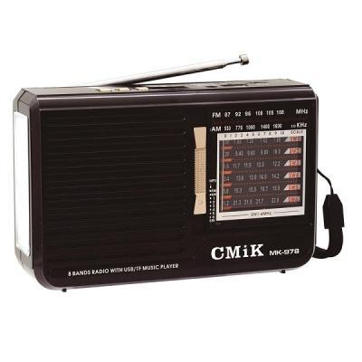 CMiK MK-978 Retro Φορητό Ραδιόφωνο Επαναφορτιζόμενο με Bluetooth και USB Μαύρο