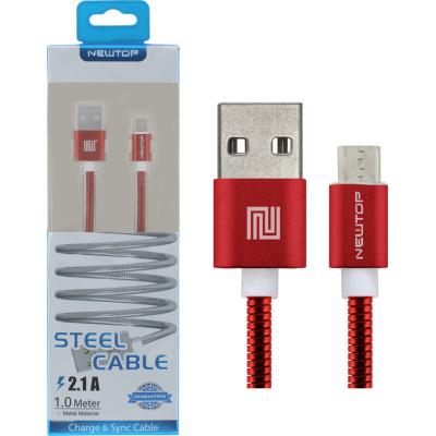 Newtop Magnetic USB 2.0 to micro USB Cable Κόκκινο 1m (CU11)