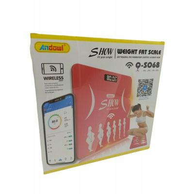 Smart Ζυγαριά με Λιπομετρητή & Bluetooth σε Ροζ χρώμα Q-S068