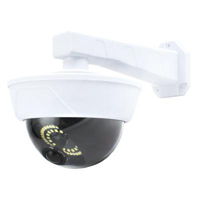 Ψεύτικη Κάμερα Παρακολούθησης Τύπου Dome Ηλιακή με LED Φωτισμό Λευκή