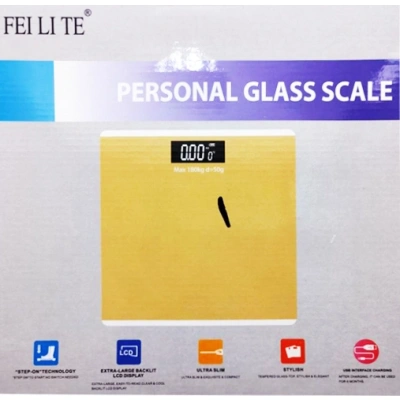 Personal Glass Scale Ψηφιακή Ζυγαριά σε Κίτρινο χρώμα
