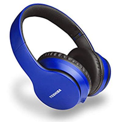 TOSHIBA AUDIO SLICK SERIES BT OVER EAR FOLDABLE HEADPHONES BLUE