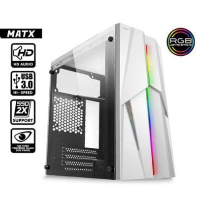 ARMAGGEDDON GAMING PC CASE MATX WITH RGB EFFECTS WHITE