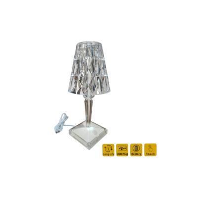 Επιτραπέζιο Φωτιστικό Πορτατίφ LED με Καλώδιο USB Diamond Table Touch Lamp Λευκό 11x8,5x26cm 1173-02 OEM