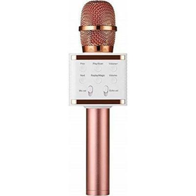 Ασύρματο Μικρόφωνο Karaoke V7 σε Ροζ Χρυσό Χρώμα