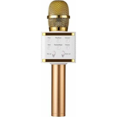 Ασύρματο Μικρόφωνο Karaoke V7 σε Χρυσό Χρώμα