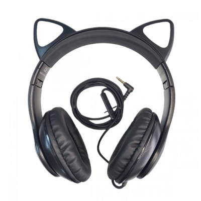Ενσύρματα ακουστικά αυτιά γάτας Light-Up Anime Aerbes AB-D472 μαύρα