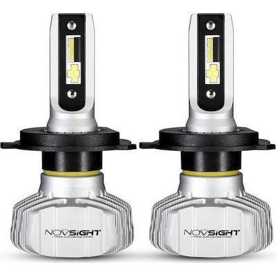 NovSight Λάμπες Αυτοκινήτου & Μοτοσυκλέτας H4 LED 6500K Ψυχρό Λευκό 12-24V 50W 2τμχ