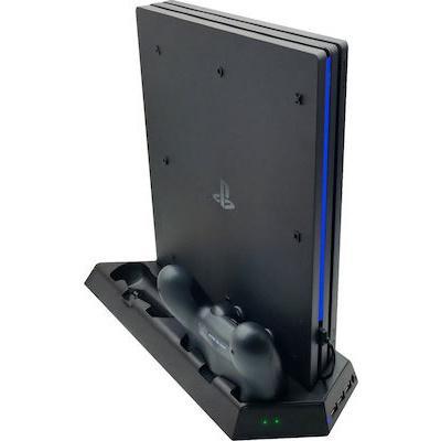 Dobe PS4 / Slim Charging & Cooling Stand Βάση Φόρτισης για 2 χειριστήρια PS4 Μαύρη