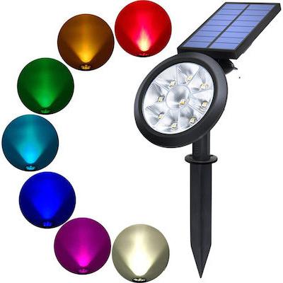 Καρφωτό Ηλιακό Φωτιστικό IP55 με Αισθητήρα Φωτός RGB & 9 LED σε Μαύρο Χρώμα WSS-09