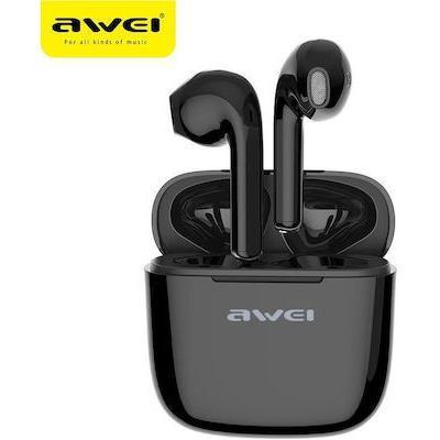 Awei T26 Pro In-ear Bluetooth Handsfree Ακουστικά με Θήκη Φόρτισης Μαύρα