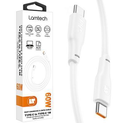 Lamtech USB 2.0 Cable USB-C male - USB-C 60W Λευκό 1m