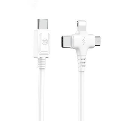 Lamtech USB to Lightning / Type-C / micro USB Cable Λευκό 3m