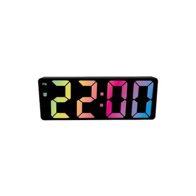 Ψηφιακό ρολόι ξυπνητήρι, ημερομηνία, ώρα και θερμοκρασία με πολύχρωμη μεγάλη οθόνη