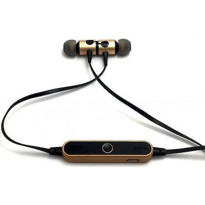 AZ-25 In-ear Bluetooth Handsfree Ακουστικά με Αντοχή στον Ιδρώτα Χρυσό / Μαύρο