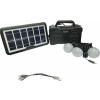 Ηλιακό Πακέτο Φωτισμού & Φόρτισης με Panel, Φακός, Ραδιόφωνο FM, Μπαταρία με Θύρα USB + 3 Λάμπες Led GD-3000Α