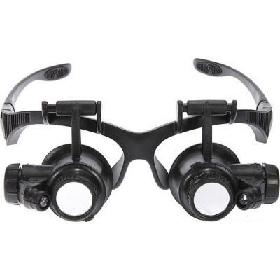 Γυαλιά Με Μεγεθυντικό Φακό Κεφαλή Με Ζουμ 23x & Φωτισμό LED & Ρυθμιζόμενο Σκελετό Μαύρο Watch Repair Magnifier 9892G