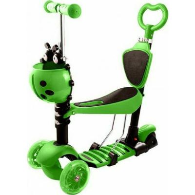 Παιδικό Πατίνι Αναδιπλούμενο Πατίνι - Περπατούρα 501 Τρίτροχο με Κάθισμα για 3+ Ετών Πράσινο